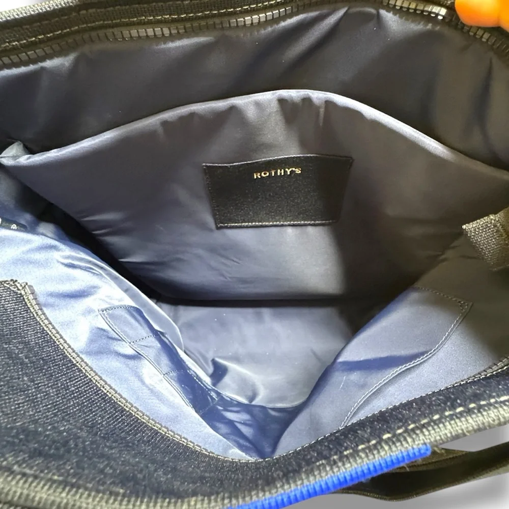 RARE Rothy's Carryall Tote in Navy / Greige color - Laptop work bag - Picture 5 of 5